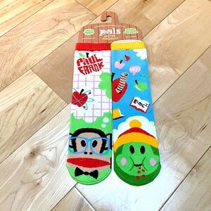 new Paul Frank Fun Julius & Sam colorful nerd theme mismatched socks adult S